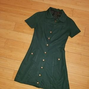 1970s Hunter Green Girl Scout Dress